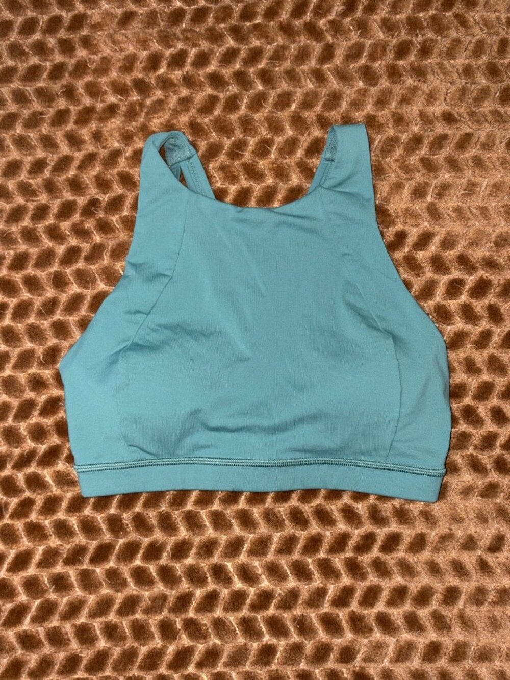EXCELLENT Lululemon Free To Be Serene Sports Yoga Bra High Neck Pine S 4 C/D